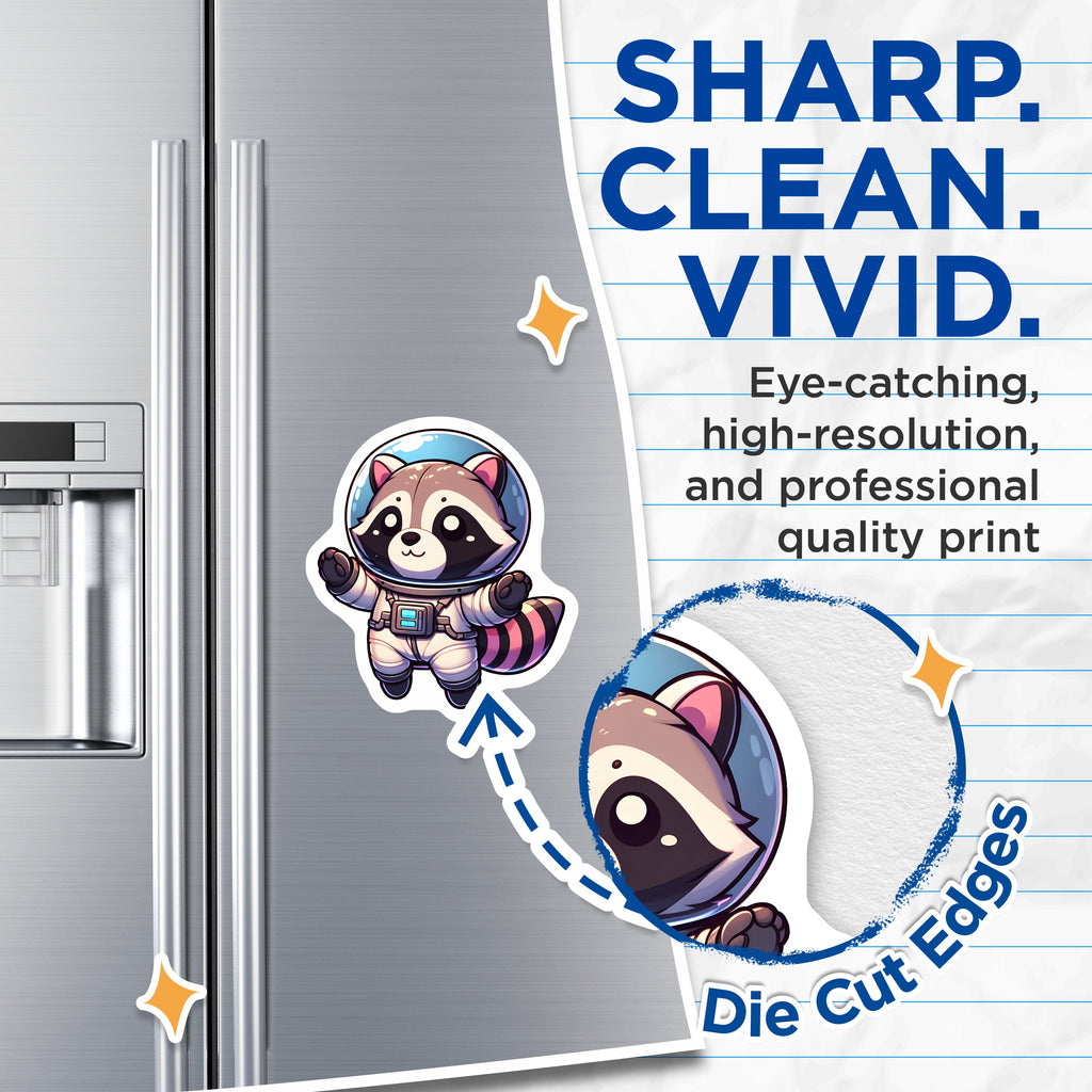 (2 Pack) Raccoon Astronaut Magnets - Cute Animal Fridge Decor - Space Lover Science Gift - Kawaii Locker Accessory - Whimsical Art Piece - 5" - Durable Magnet - Made in USA - MAG37854