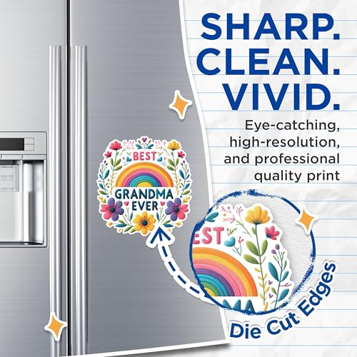 (2 Pack) Best Grandma Ever Magnets - Rainbow Grandma Magnets - Floral Grandma Magnets- 5" On Longest Side - for Fridges, Toolboxes, Cars - Made in USA - MAG2940