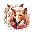 (2 Pack) Floral Dog Art Magnets - Pet Lover Decor - Animal Kitchen Accents for Dog Parents - 5 Inches On Longest Side - Thick Durable Magnet - Made in USA - MAG26789