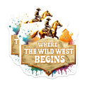 (2 Pack) Wild West Cowboy Stickers - Adventure Decal - Western Theme - 5" On Longest Side - Sticks to Smooth Flat Surfaces - Made in USA - BMCS6636