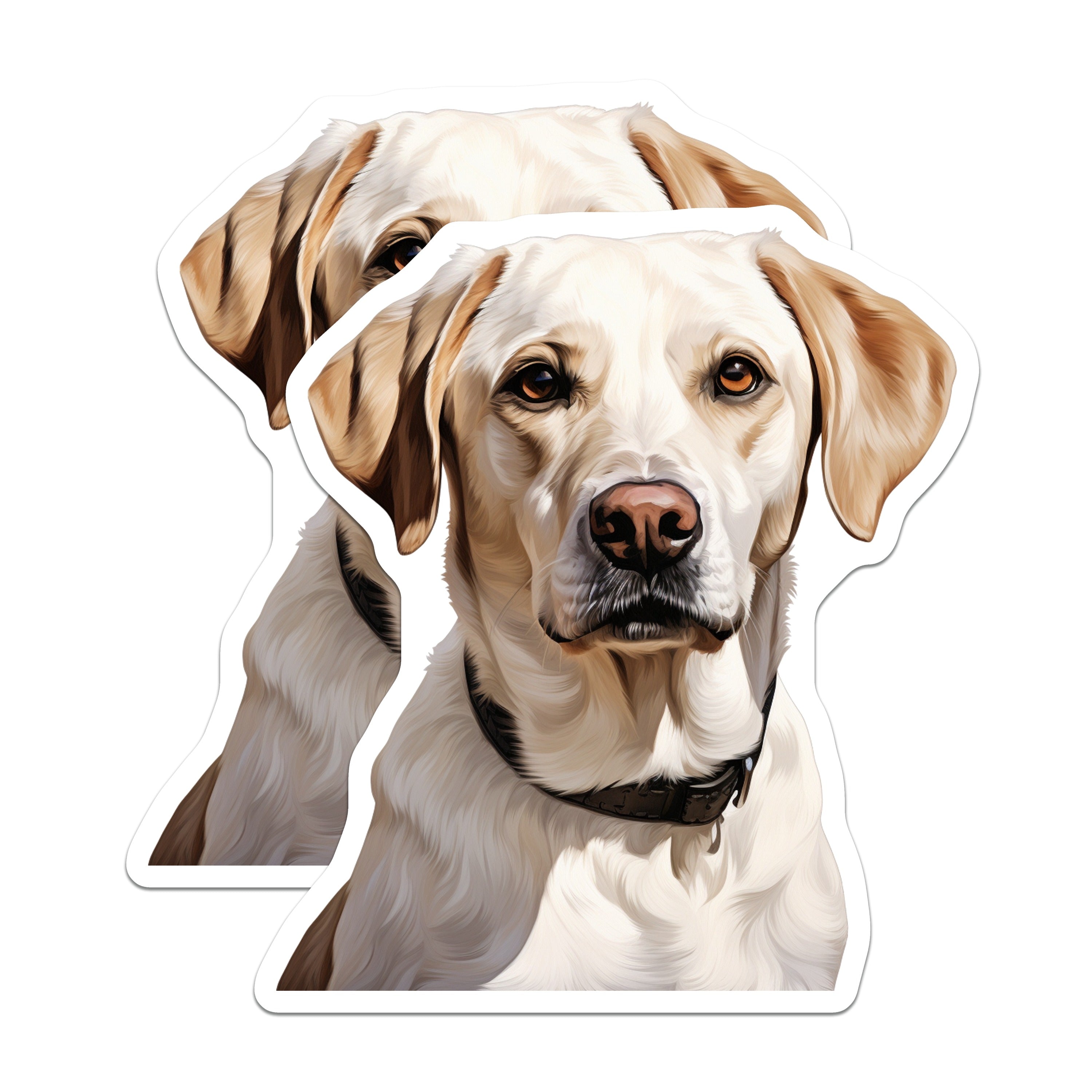 (2 Pack) Yellow Lab Dog Magnets - Labrador Retriever Decor - Pet Lover Refrigerator - 5 Inches On Longest Side - Thick Durable Magnet - Made in USA - MAG36862