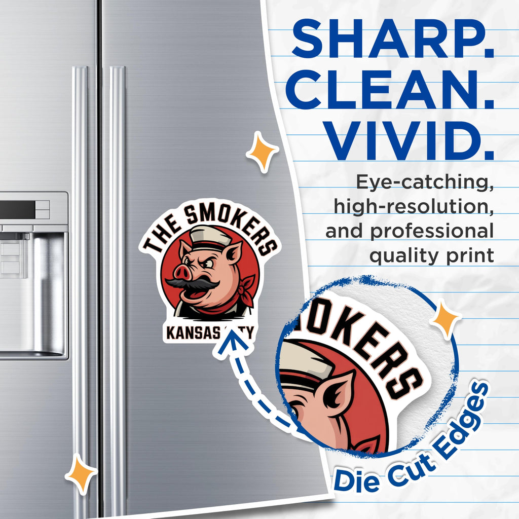 (2 Pack) The Smokers Magnets - Kansas City Pig - Quirky Fridge Decor - 5" On Longest Side - Premium Magnet - for Cars, Refrigerators, Toolboxes, Lockers - Made in USA - MAG17663