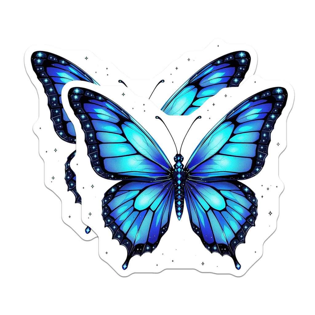 (2 Pack) Butterfly Magnets - Blue Butterfly Decor - Aesthetic Room Decor - 5" On Longest Side - Premium Magnet - for Cars, Refrigerators, Toolboxes, Lockers - Made in USA - MAG14210