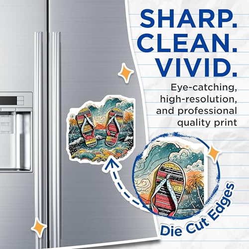 (2 Pack) Beach Flip-Flop Magnets Magnets - Summer Vibes - Coastal Home Decor - 5" On Longest Side - Made in USA - Sticks to Refrigerators & Metal Surfaces - MAG9318
