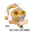 (2 Pack) Treat People with Kindness Magnets - Inspirational Magnets - Ative Magnets - 5" On Longest Side - for Cars, Fridges, Toolboxes - Made in USA - MAG4166