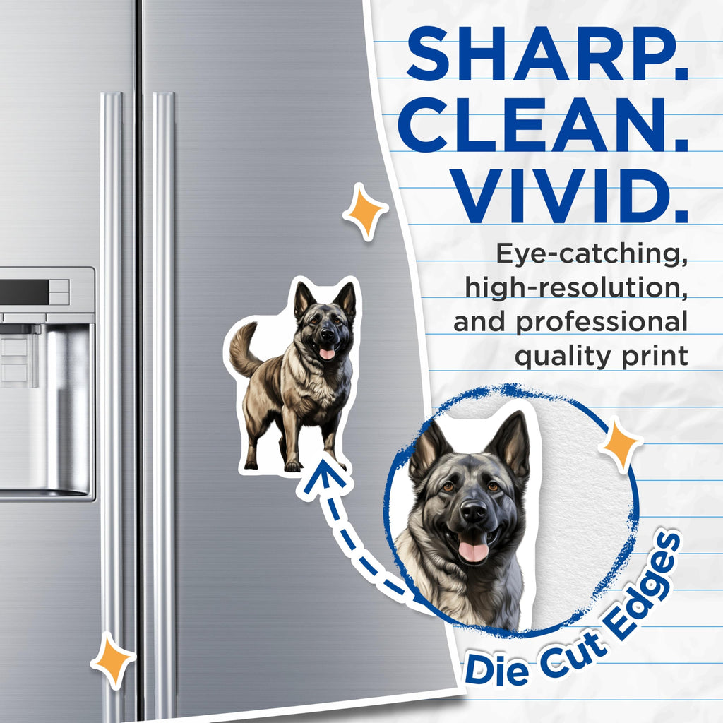 (2 Pack) German Shepherd Magnets - Dog Breed Decor - Canine Lover Accessory - Pet Owner Fridge Magnet - 5 Inches On Longest Side - Thick Durable Magnet - Made in USA - MAG26818