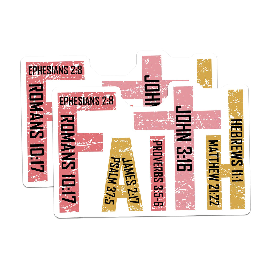 (2 Pack) Faith Bible Verse Magnets - Christian Scripture Art - Inspirational Refrigerator Decor - 5 Inches On Longest Side - Thick Durable Magnet - Made in USA - MAG25367