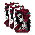 (3 Pack) Sugar Skull Decals - Day of The Dead Sticker - Floral Skull - Laptop Decals - 3 Inches On Longest Side - Easy Peel & Apply - Made in USA - 3MCS7966