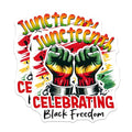 (2 Pack) Juneteenth Celebrating Black Freedom Stickers - African American Pride - Equality and Liberation - 5" On Longest Side - Sticks to Smooth Flat Surfaces - Made in USA - BMCS7365