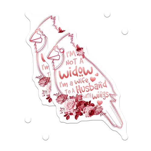 (2 Pack) Cardinal Bird Stickers - Memorial Decal - Sentimental Quote Stickers - 5" On Longest Side - Sticks to Smooth Flat Surfaces - Made in USA - BMCS6130