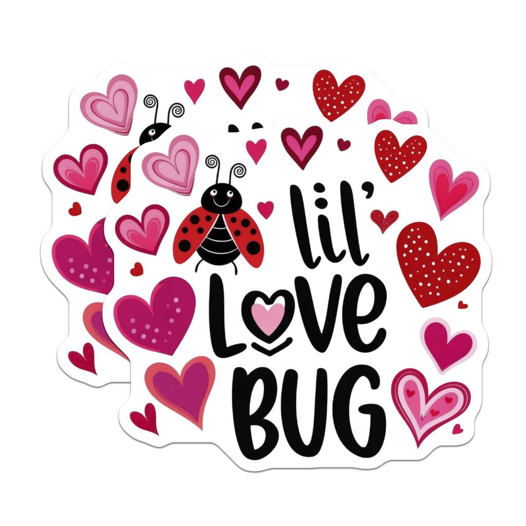 (2 Pack) Lil Love Bug Magnets - Cute Ladybug Hearts Design - Sweet Valentine Message - Adorable Fridge Locker Decor - 5 Inches On Longest Side - Thick Durable Magnet - Made in USA - MAG21552