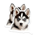 (2 Pack) Husky Puppy Magnets - Dog Lover Decor - Pet Owner Kitchen Accessories - 5 Inches On Longest Side - Thick Durable Magnet - Made in USA - MAG26596