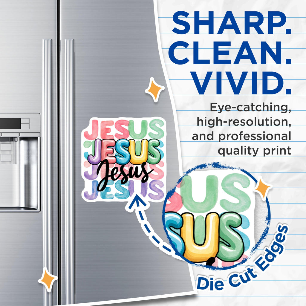 (2 Pack) Jesus Magnets - Christian Theme - Religious Fridge Decor - 5" On Longest Side - Premium Magnet - for Cars, Refrigerators, Toolboxes, Lockers - Made in USA - MAG14916