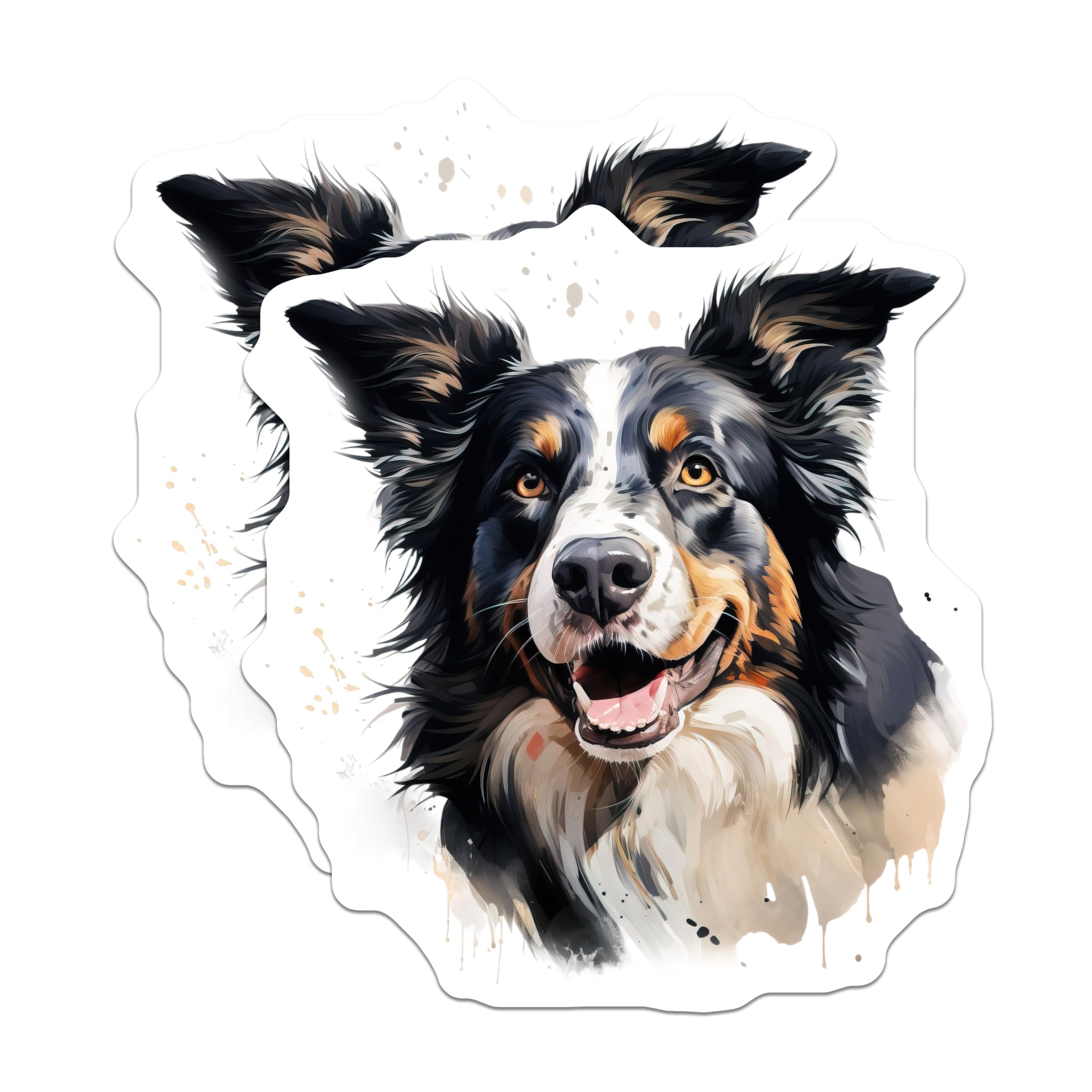 (2 Pack) Bernese Mountain Dog Magnets - Happy Dog Art - Pet Lover Refrigerator Decor - Dog Mom Dad Gift - 5 Inches On Longest Side - Thick Durable Magnet - Made in USA - MAG27487