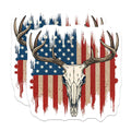 (2 Pack) Deer Skull Magnets - American Flag Rustic - Hunting Decor Magnet Set - 5" On Longest Side - Premium Magnet - for Cars, Refrigerators, Toolboxes, Lockers - Made in USA - MAG16593