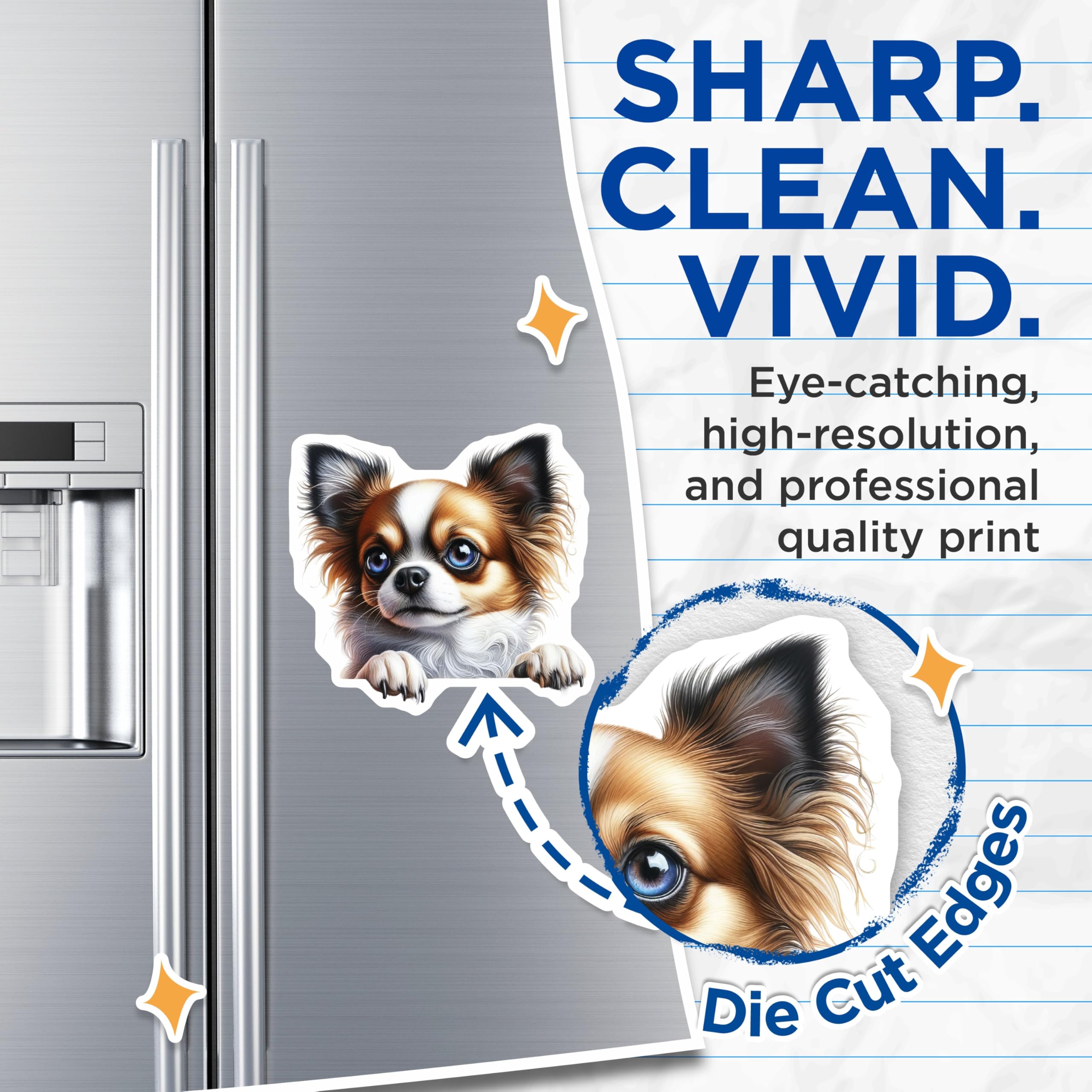 (2 Pack) Chihuahua Dog Magnets - Cute Puppy Art - Fridge Magnets - 5" On Longest Side - Premium Magnet - for Cars, Refrigerators, Toolboxes, Lockers - Made in USA - MAG15854