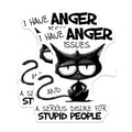 (2 Pack) Anger Issues Magnets - Funny Cat Magnet - Sarcastic - 5" On Longest Side - for Cars, Fridges, Toolboxes - Made in USA - MAG3982