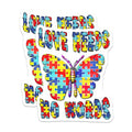 (2 Pack) Autism Awareness Magnets - Puzzle Piece Design - Inspirational Quote - Butterfly Magnets - 5" On Longest Side - for Cars, Fridges, Toolboxes - Made in USA - MAG6700