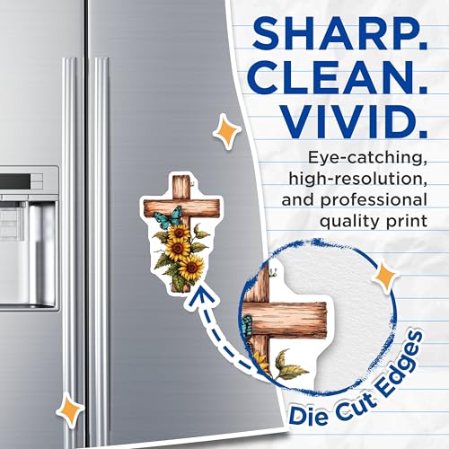 (2 Pack) Cross Magnets Magnets - 5" On Longest Side - Made in USA - Sticks to Refrigerators & Metal Surfaces - MAG8737