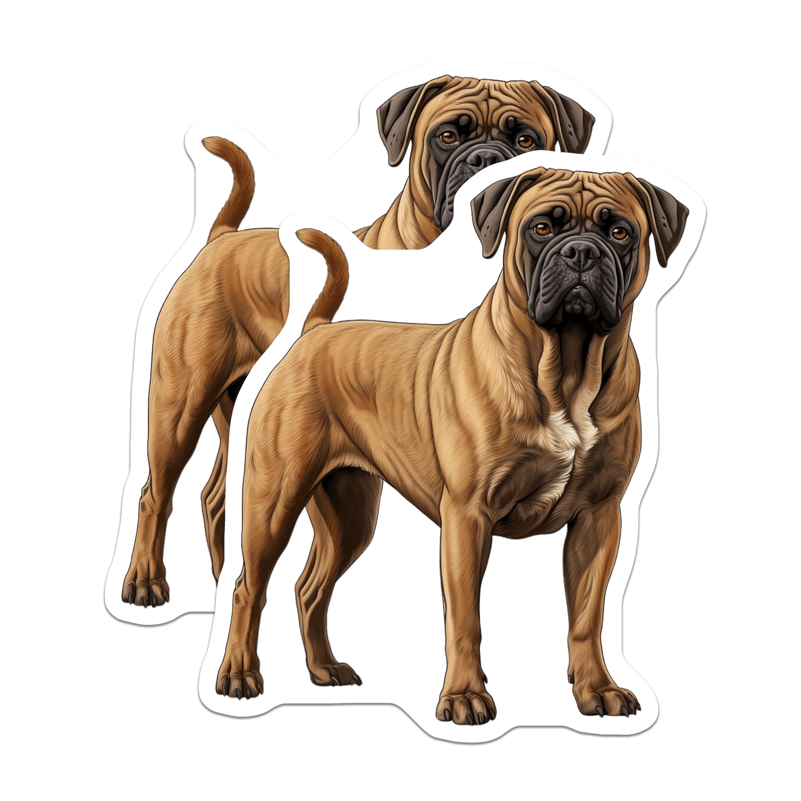 (2 Pack) Bullmastiff Dog Magnets - Breed Specific Art - Pet Lover Refrigerator Decor - Canine Home Accessory - 5 Inches On Longest Side - Thick Durable Magnet - Made in USA - MAG29274