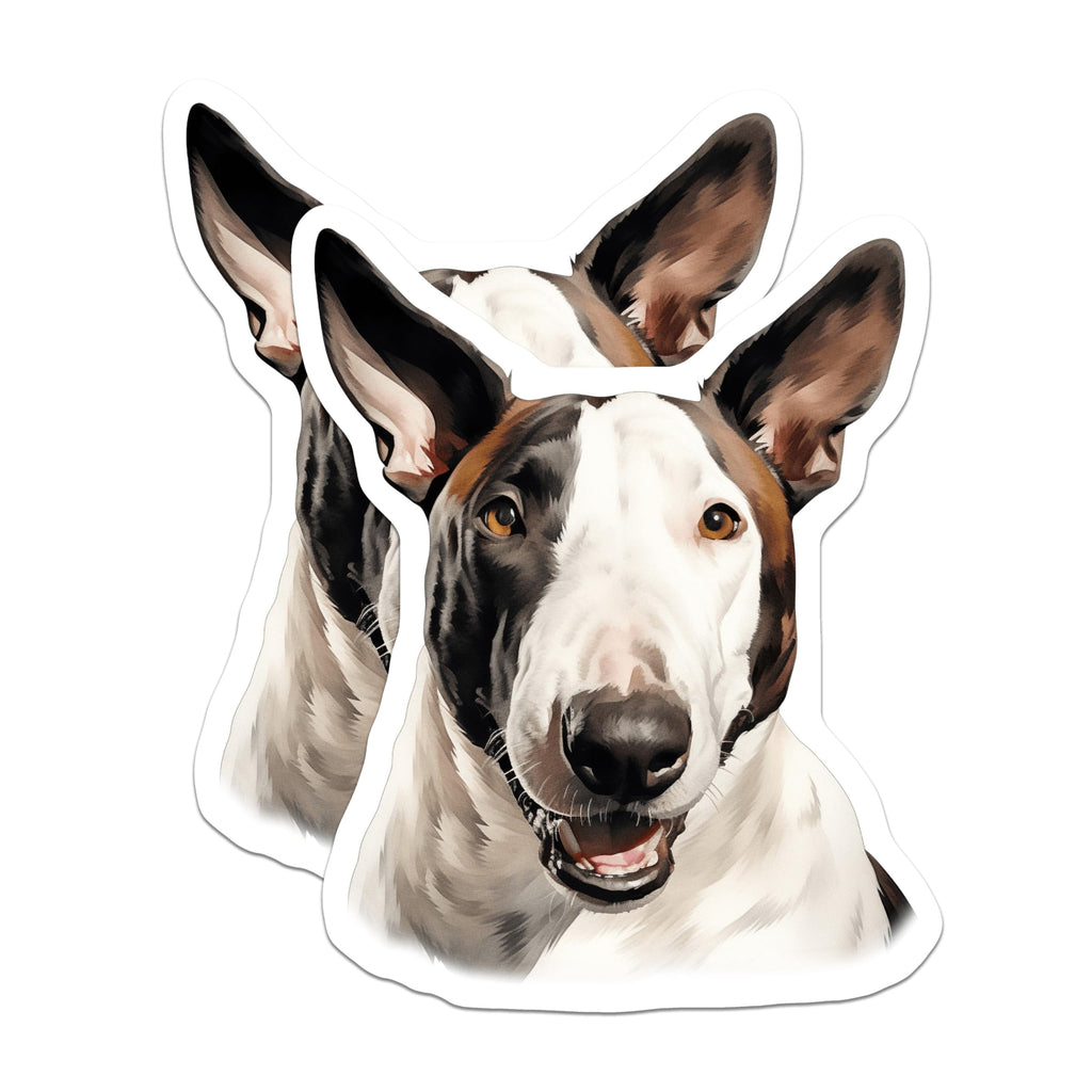 (2 Pack) Bull Terrier Magnets - Dog Lover Fridge Decor - Pet Parent Appreciation - Animal Portrait - 5 Inches On Longest Side - Thick Durable Magnet - Made in USA - MAG26227