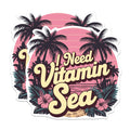 (2 Pack) I Need Vitamin Sea - Ocean with Flowers and Palm Trees - Ocean Lover - 5 Inches On Longest Side - Premium Magnet - for Cars, Refrigerators, Toolboxes - Made in USA - MAG1725