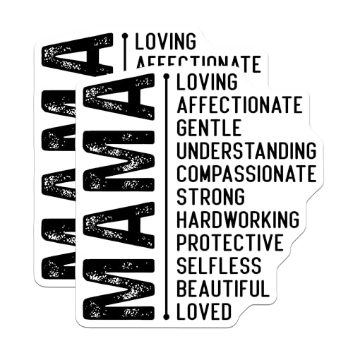 (2 Pack) Mama Stickers - Inspirational Quotes - Motherhood Affirmations - Heartfelt Messages - Motivational Stickers - 5" On Longest Side - Sticks to Smooth Flat Surfaces - Made in USA - BMCS7247