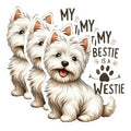 (3 Pack) Westie Decals - West Highland Terrier - Dog Lover Decal - 3 Inches On Longest Side - Easy Peel & Apply - Made in USA - 3MCS0883