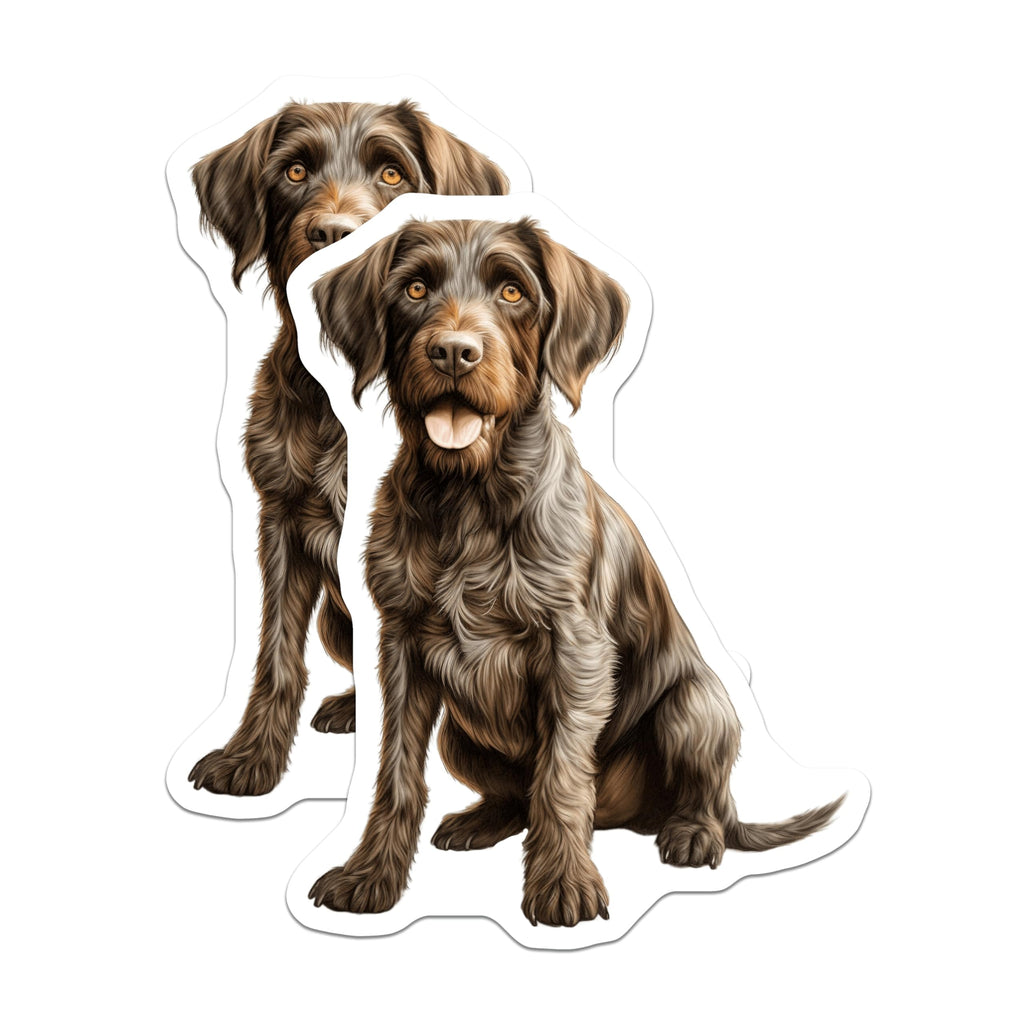 (2 Pack) Wirehaired Pointing Griffon Magnets - Hunting Dog Magnets - Canine Animal Art Decor - 5 Inches On Longest Side - Thick Durable Magnet - Made in USA - MAG24097