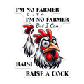 (2 Pack) I'm No Farmer But I Can Raise A Cock Stickers - Funny Chicken - Chicken Lover Humor - Farm Animal - Rooster Art - 5" On Longest Side - Sticks to Smooth Flat Surfaces - Made in USA - BMCS5651