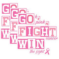 (3 Pack) Go Pink Fight Cancer Decals - Breast Cancer Awareness - Laptop Decal - 3 Inches On Longest Side - Easy Peel & Apply - Made in USA - 3MCS1318