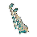 (2 Pack) Delaware State Magnets - Abstract Coastal Art - Unique State Outline Decor - 5 Inches On Longest Side - Thick Durable Magnet - Made in USA - MAG19025