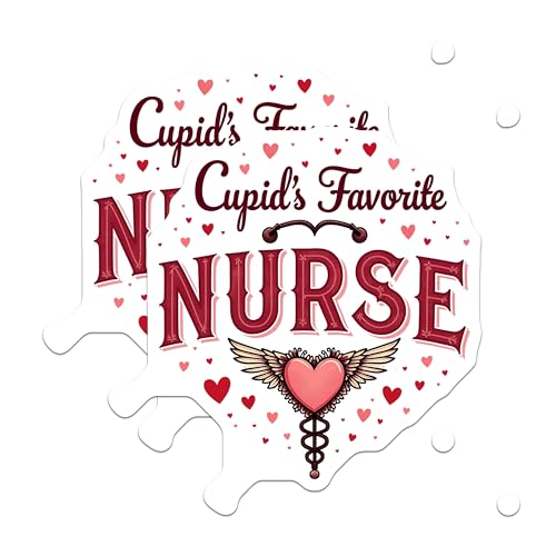 (2 Pack) Cupid's Favorite Nurse Magnets - Heart Nurse Magnets - Valentine's Day Nurse Decor Magnets - 5" On Longest Side - for Cars, Refrigerators, Toolboxes, Lockers - Made in USA BMCS3109