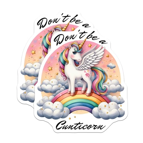 (2 Pack) Unicorn Magnets - Rainbow Unicorn Magnets - Cute Unicorn Magnets - 5" On Longest Side - for Cars, Fridges, Toolboxes - Made in USA - MAG4515