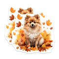(2 Pack) Cute Pomeranian Dog Magnets - Autumn Fall Pet Lover Decor - Seasonal Refrigerator Locker Accessories - 5 Inches On Longest Side - Thick Durable Magnet - Made in USA - MAG25581