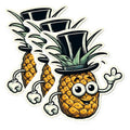 (3 Pack) Pineapple Decals - Cartoon Fruit Stickers - Laptop Decoration - 3 Inches On Longest Side - Easy Peel & Apply - Made in USA - 3MCS0985
