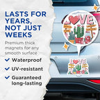 (2 Pack) Love Valentines Day Magnets - Cute Cactus Magnets - Sweetheart Cafe Magnets - 5" On Longest Side - for Cars, Fridges, Toolboxes - Made in USA - MAG4389