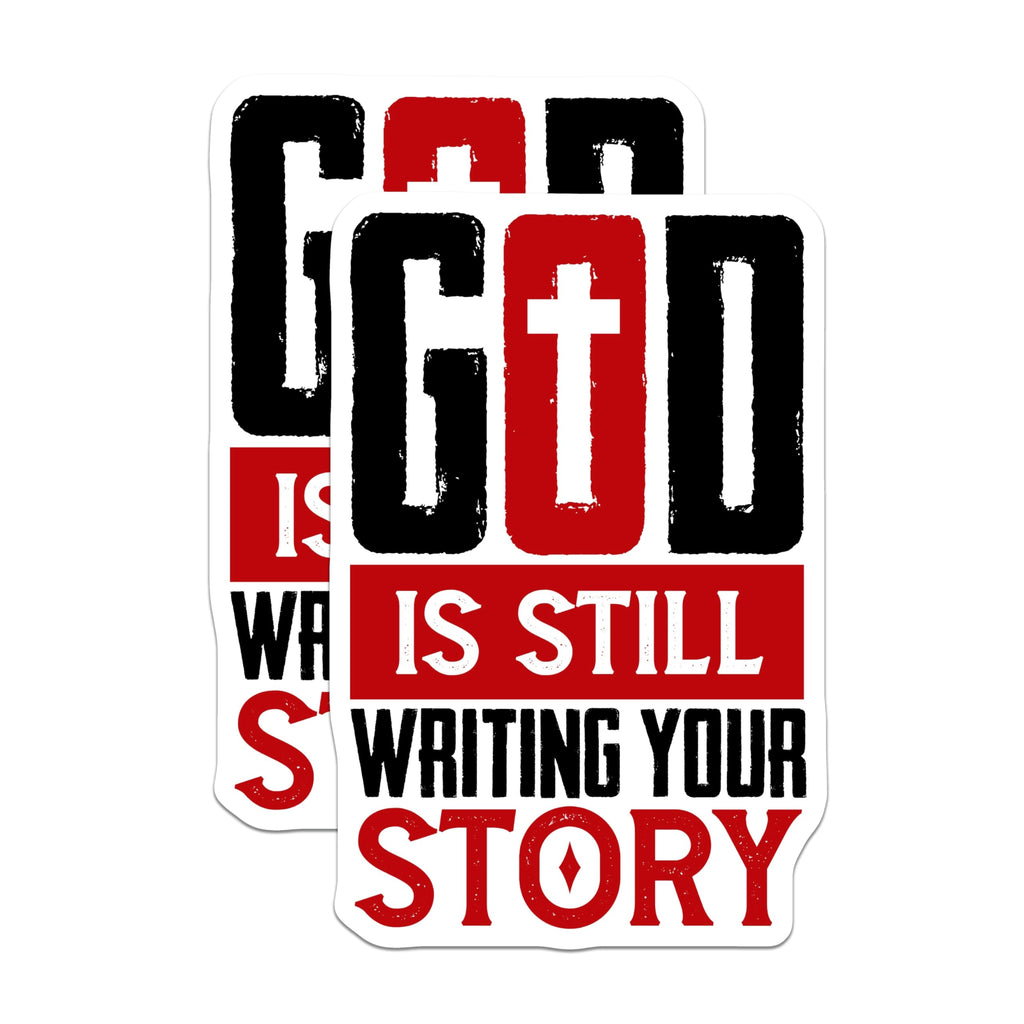 (2 Pack) Christian Magnets - God is Still Writing Your Story - Encouraging Faith Quote - Religious Cross Spiritual Decor - 5 Inches On Longest Side - Thick Durable Magnet - Made in USA - MAG20155