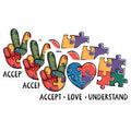(3 Pack) Autism Awareness Decals - Accept Love Understand - Puzzle Piece Stickers - 3 Inches On Longest Side - Easy Peel & Apply - Made in USA - 3MCS8577