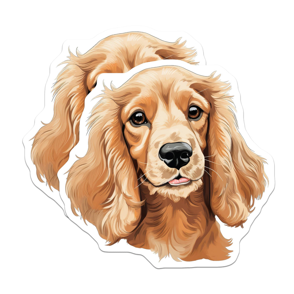 (2 Pack) Cocker Spaniel Dog Magnets - Cute Pet Illustration - Dog Lover Kitchen Decor - 5 Inches On Longest Side - Thick Durable Magnet - Made in USA - MAG26687