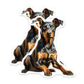 (2 Pack) Doberman Pinscher Magnets - Doberman Dog Owner Home Decor - Animal Lover Kitchen Accent - Unique Pet Art - 5 Inches On Longest Side - Thick Durable Magnet - Made in USA - MAG28082