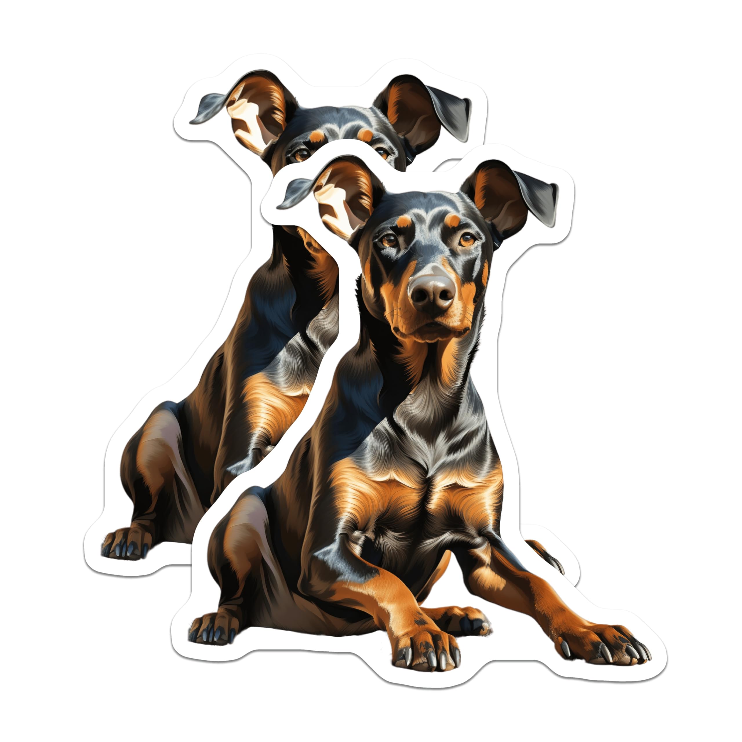 (2 Pack) Doberman Pinscher Magnets - Doberman Dog Owner Home Decor - Animal Lover Kitchen Accent - Unique Pet Art - 5 Inches On Longest Side - Thick Durable Magnet - Made in USA - MAG28082