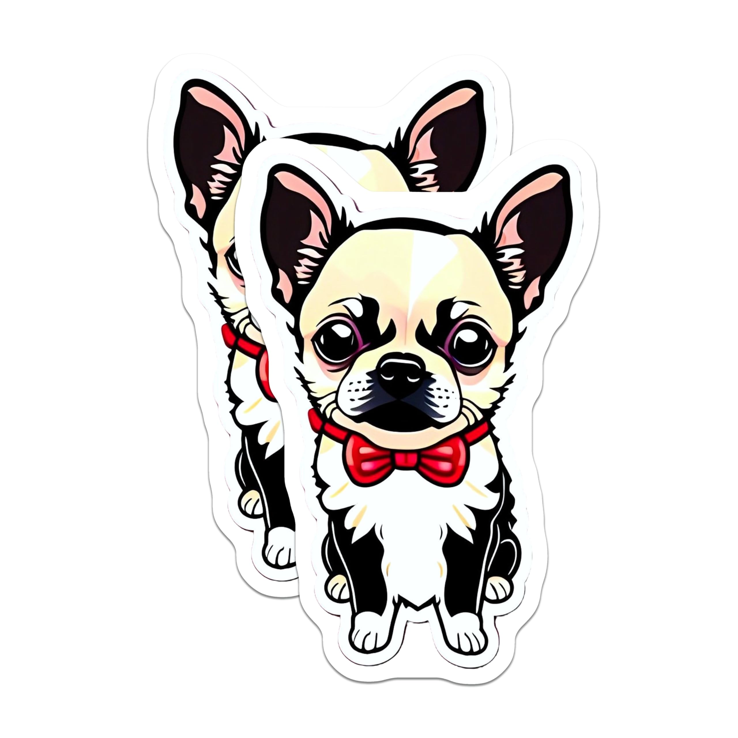 (2 Pack) Chihuahua Magnets - Adorable Puppy Pet Lover Decor - Cute Bowtie Dog Refrigerator Accessory - Canine Enthusiast Item - 5 Inches On Longest Side - Thick Durable Magnet - Made in USA - MAG21313
