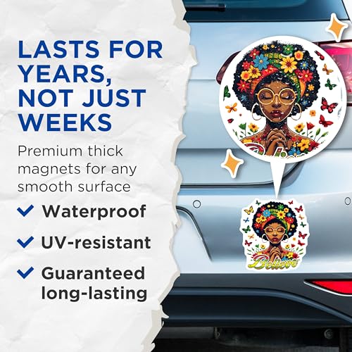 (2 Pack) Believe Magnets - 5" On Longest Side - for Cars, Fridges, Toolboxes - Made in USA - MAG7369