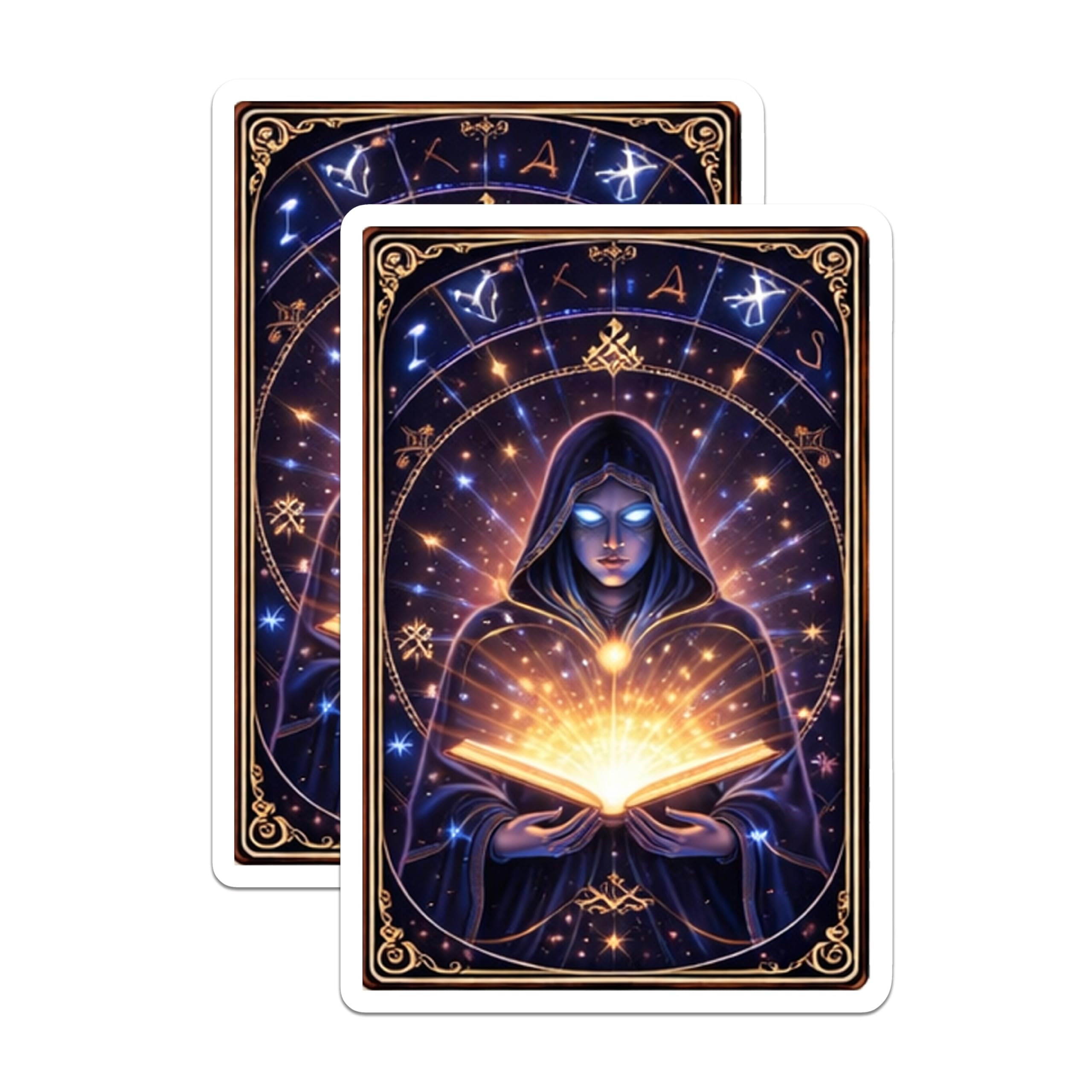 (2 Pack) Mystical Wizard Magnets - Witchcraft Decor - Fantasy Art Refrigerator Magnets - 5" On Longest Side - Premium Magnet - for Cars, Refrigerators, Toolboxes, Lockers - Made in USA - MAG15766