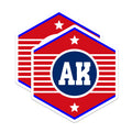 (2 Pack) AK Initial Magnets - Letter AK Symbol - Red White and Blue Home Decor - 5" On Longest Side - Premium Magnet - for Cars, Refrigerators, Toolboxes, Lockers - Made in USA - MAG17787