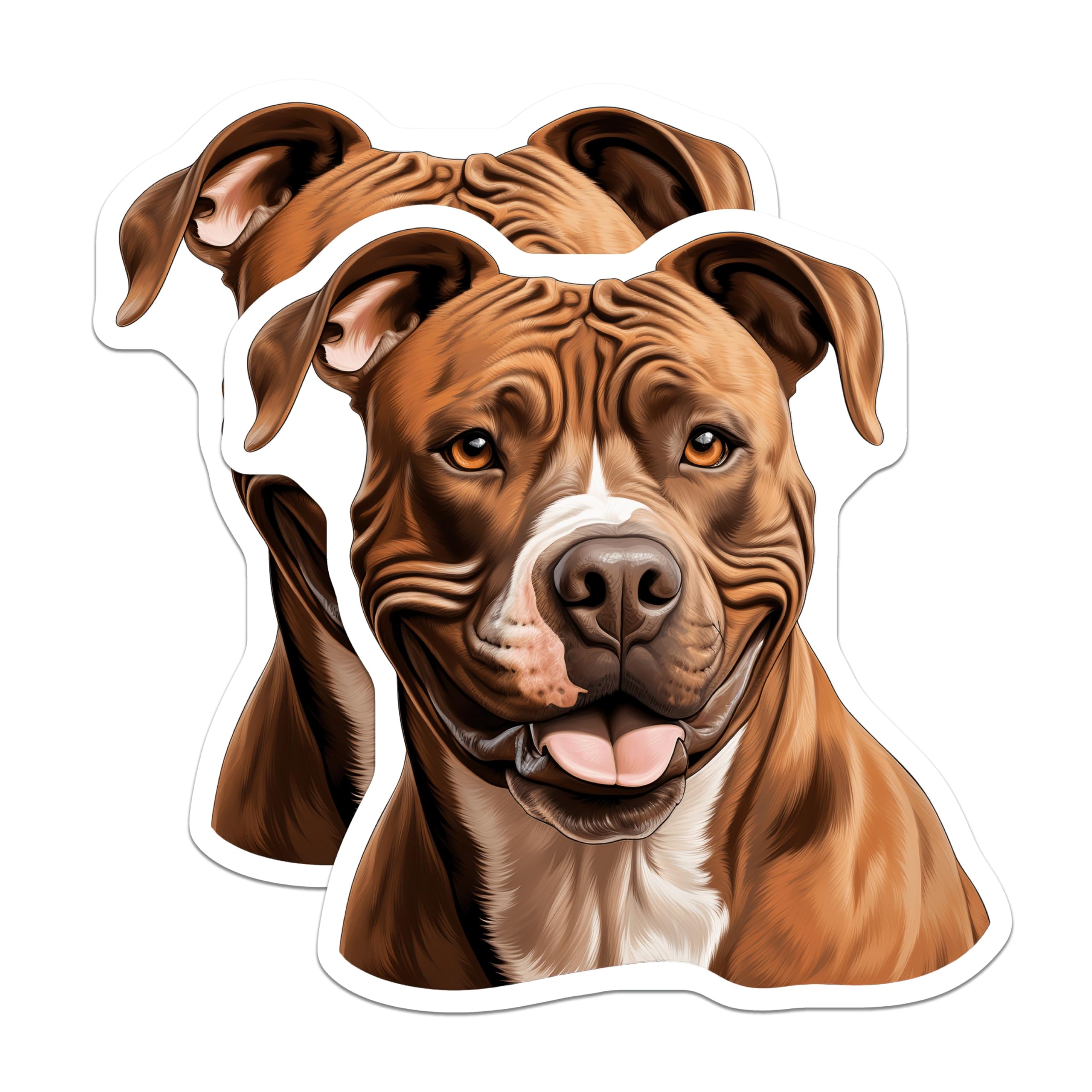 (2 Pack) Pitbull Magnets - Happy Pitbull Decor - Dog Lover Accessories for Pet Owners - 5 Inches On Longest Side - Thick Durable Magnet - Made in USA - MAG26987