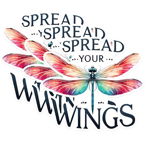(3 Pack) Dragonfly Decals - Spread Your Wings - Laptop Decal Stickers - 3 Inches On Longest Side - Easy Peel & Apply - Made in USA - 3MCS1517