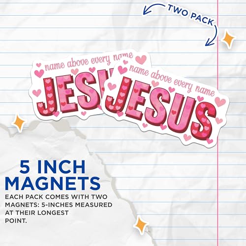 (2 Pack) Jesus Magnets Magnets - 5" On Longest Side - Made in USA - Sticks to Refrigerators & Metal Surfaces - MAG9013