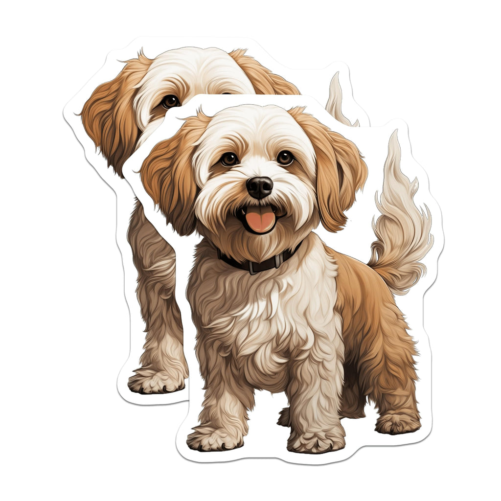 (2 Pack) Fluffy Dog Magnets - Cute Puppy Refrigerator Decor - Small Dog Breed Lover - Pet Owner - 5 Inches On Longest Side - Thick Durable Magnet - Made in USA - MAG25812